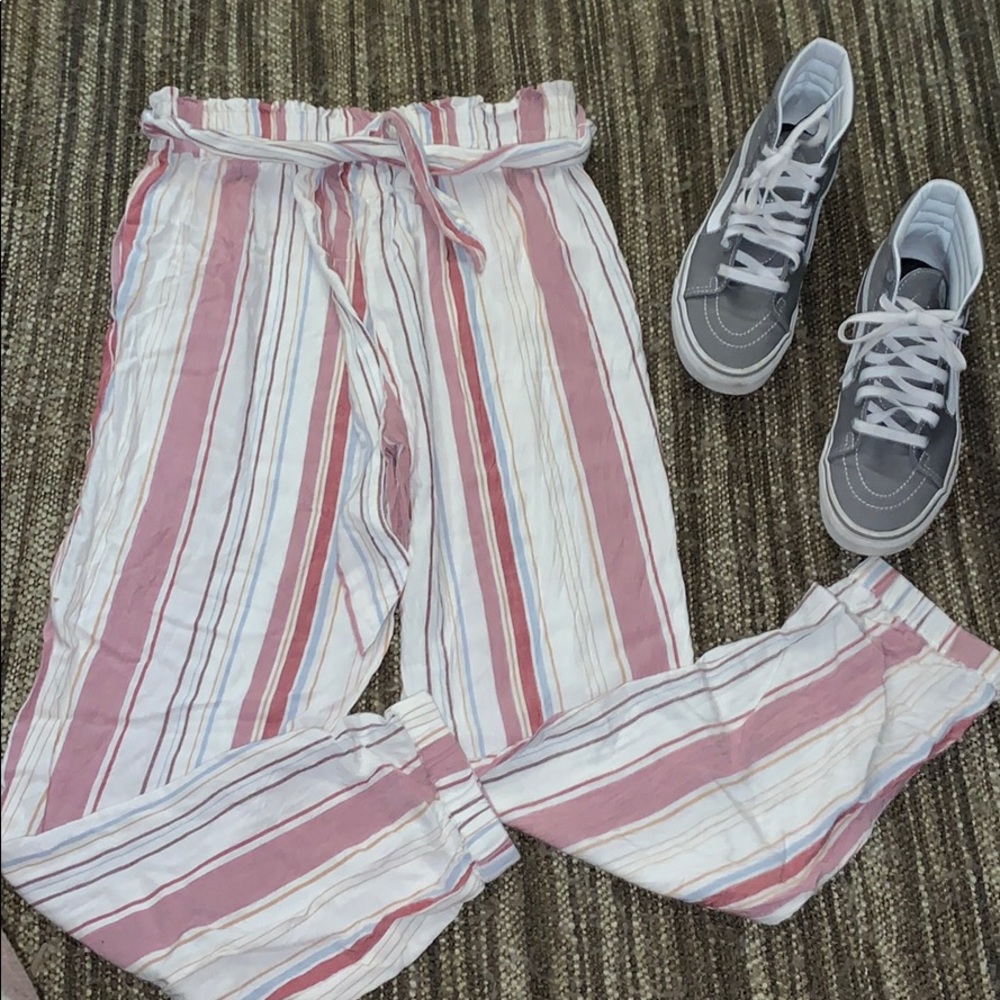 Tie-waist Linen Trousers // American Eagle // Med